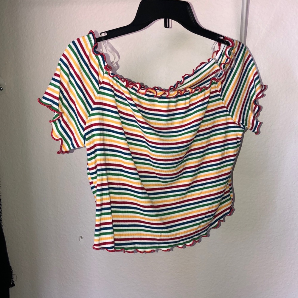 january 7  crop top off the shoulder